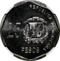 DOMINICAN REPUBLIC 2010 25 Pesos NGC MS65 Gregorio Luperón Spain Mint KM#107 (5)