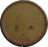 Costa Rica Token  Bronze Countermark " S  A " 20mm  Ex.Jerry F.Schimmel (6234)