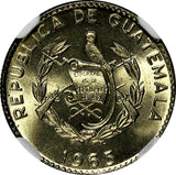 Guatemala 1965 5 Centavos KEY SMALL DATE NGC MS66 TOP GRADED KM# 266.1 (025)
