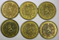 FINLAND LOT OF 12 COINS Aluminum-Bronze 1928-1936 10 Markkaa KM# A32