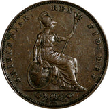 Great Britain George IV Copper 1826 Farthing 1st Date for Type KM# 697