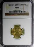 Denmark Christian X 1926 HCN GJ  1/2 Krone NGC MS65  KEY DATE KM831.1