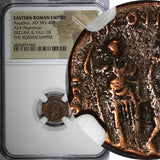 EASTERN ROMAN ARCADIUS AD 383-408 AE4 Nummus /crowned by Victory NGC (060)