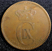 Denmark Christian IX Bronze 1902 VBP 2 Ore  KM# 793.2 (23 774)