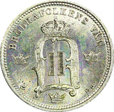 SWEDEN Oscar II Silver 1898 EB 10 Ore UNC KM# 755 (22 115)
