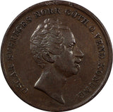 Sweden Oscar I Copper 1852 2 Skilling Banco 33.5 mm Mintage-61,420 KM# 664 (855)