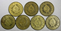 FINLAND LOT OF 7 COINS 1935-1941 5 Markkaa HIGH GRADE KM# 31 (17 215)