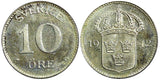SWEDEN Gustaf V Silver 1942 G 10 Öre  Last Year GEM BU KM# 780 (21 917)