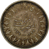 EGYPT Farouk (1936-1952) Silver AH1358 1939 5 Piastres  Toned KM# 366 (20 921)