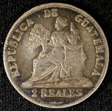 Guatemala Silver 1894  2 Reales 24 mm Nice Toned KM# 167 (23 192)
