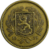 Finland Aluminum-Bronze 1939 20 Markkaa 31mm Mintage-960,000 KM# 32 (18 721)