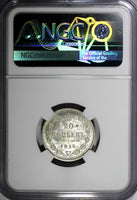 RUSSIA Nicholas II Silver 1915 BC 20 KOPECKS NGC MS67 GEM BU  Y# 22a.2 (013)