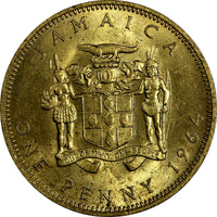 Jamaica Elizabeth II 1964 1 Penny Mintage-480,000 KM# 39 (18 624)