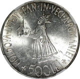 Romania Mihai I Silver 1941 500 Lei Bessarabia Reunion 37 mm NGC MS62 KM# 60 (1)