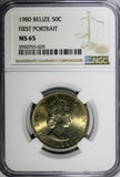 Belize Elizabeth II Copper-Nickel 1980 50 Cents NGC MS65 KM# 37 (029)