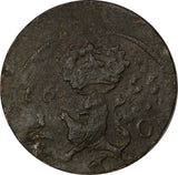 Sweden Copper 1655 1/4 Ore  C.R.S SCARCE KM# 211 (10 245)