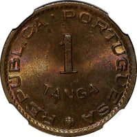 India-Portuguese Bronze 1952 Tanga, 60 Reis NGC MS65 BN TOP GRADED KM# 28 (042)