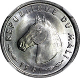 MALI Aluminium 1961 10 Francs Maliens NGC MS65 Horse Head KM# 3 (078)