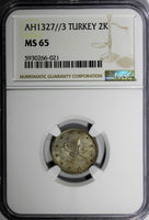 Turkey Mehmed V AH1327//3 (1911) 2 Kurush NGC MS65 1 GRADED HIGHEST KM# 749 (1)