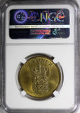 Denmark Frederik IX Aluminum-Bronze 1957 C S 2 Kroner NGC MS64 31mm KM# 838.2(5)