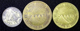 Nicaragua LOT OF 3 Coins Silver 1880 10 Centavos ,1943 25 .10 Centavos  (22 957)