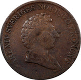 Sweden Carl XIV Johan Copper 1836/5  1 Skilling OVERDATE 27,8 mm KM# 642(20 849)