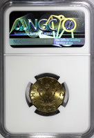 Great Britain George VI Brass 1943 3 Pence WWII Issue NGC MS64 KM# 849 (44)