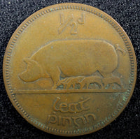 Ireland Republic Bronze 1928 1/2 Penny  Sow with piglets KM# 2 (23 088)