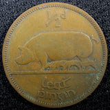 Ireland Republic Bronze 1928 1/2 Penny  Sow with piglets KM# 2 (23 088)