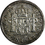 Mexico SPANISH COLONY Charles III Silver 1780 Mo FF 1/2 Real Toning KM# 69.2