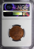 Finland Russian Tsar Nicolas II (1895-1917) 1917 5 Pennia NGC AU DET. KM15 (064)