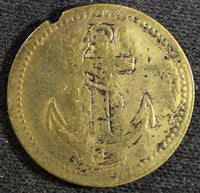 COSTA RICA Bronze Token  ND (1887) ANCHOR Struck in England c/s "U" (23 254)