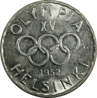 Finland Silver 1952 H 500 Markkaa Olympic Games Mintage-586,000 KM# 35 (18 543)