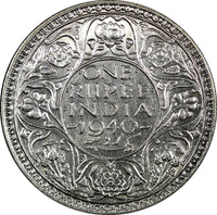 India-British George VI Silver 1940 (B) Rupee Mint Luster KM# 556 (22 246)