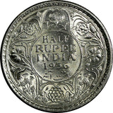 India-British George V Silver 1936 (C) 1/2 Rupee aUNC Condition KM# 522 (18 763)