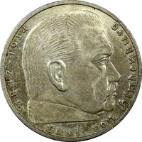 Germany - Third Reich Silver 1939 A 2 Reichs Mark Hindenburg KM# 93 (22 331)