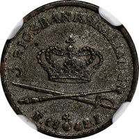Denmark Christian VIII Silver 1842 K/FF 3 Rigsbankskilling NGC AU DET. KM#729(5)