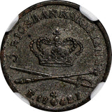 Denmark Christian VIII Silver 1842 K/FF 3 Rigsbankskilling NGC AU DET. KM#729(5)