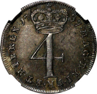 Great Britain George II Silver 1737 4 Pence Maundy NGC AU55 KM# 570 (050)