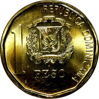 Dominican Republic 2008 1 Peso PCGS MS64 Juan Pablo Duarte y Diez KM# 80