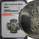 Denmark Frederik IX 1969 CS 1 Krone NGC MS65 GEM BU COIN KM# 851.1 (058)