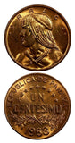 Panama Bronze 1968 1 Centesimo UNC/BU RED KM# 22 RANDOM PICK (1 Coin) (23 783)