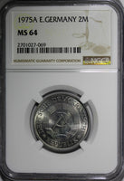 German-Democratic Republic Aluminum 1975-A 2 Mark NGC MS64 TOP GRADED KM#48(069)