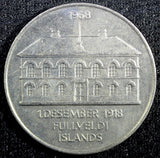 Iceland Nickel 1968 50 Krónur 50th Anniversary - Sovereignty UNC KM# 16 (23 950)