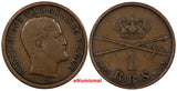 Denmark Frederik VII Copper 1853 FK VS 1 Rigsbankskilling  KM# 756 (9848)