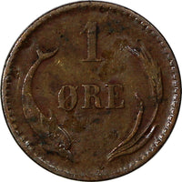 Denmark Christian IX Bronze 1888 CS 1 Ore KEY DATE SCARCE KM# 792.1 (10 195)
