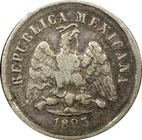 Mexico SECOND REPUBLIC Silver 1893 Zs Z 10 Centavos Zacatecas KM#403.10 (381)