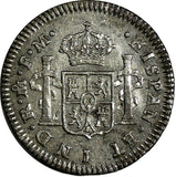 Mexico SPANISH COLONY Charles III Silver 1787 Mo FM 1/2 Real XF KM# 69.2a