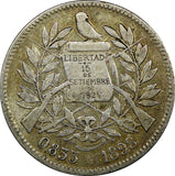 Guatemala Silver 1898  2 Reales 24 mm Nice Toned KM# 167 (22 653)