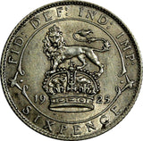 Great Britain George V Silver 1925 6 Pence KM# 815a.1 (18 775)